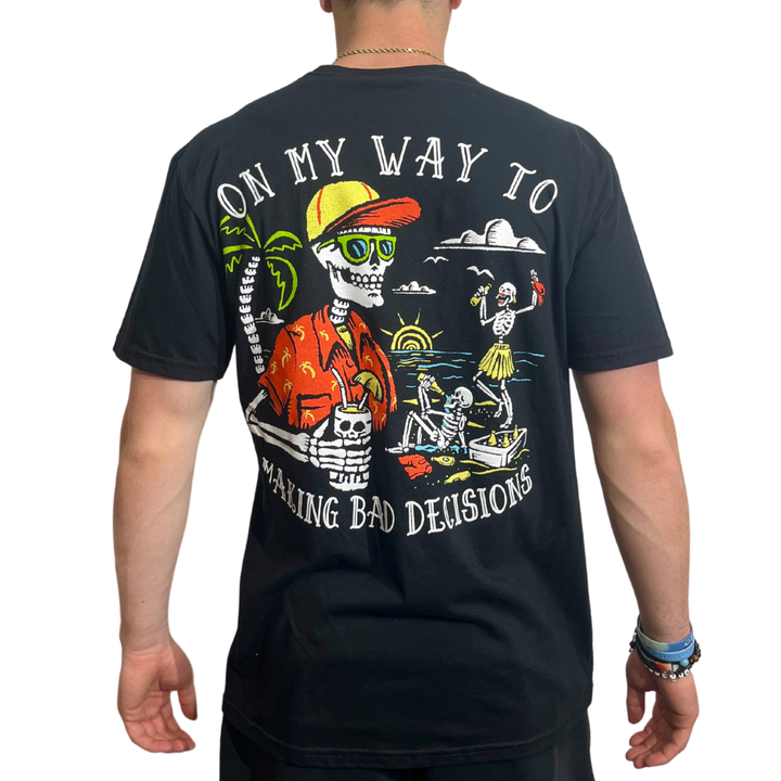 Black Salty Bones Bad Decisions Tee