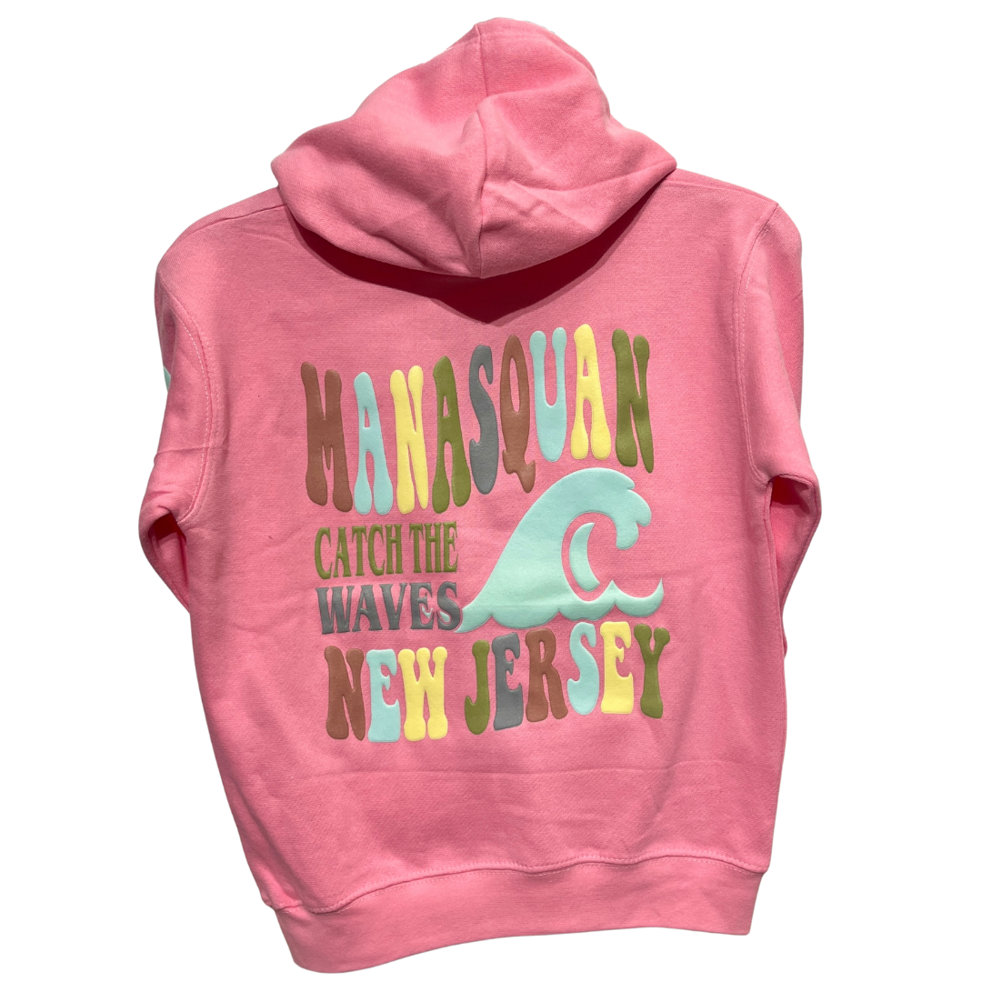 Pink Youth Catching Waves Hoodie