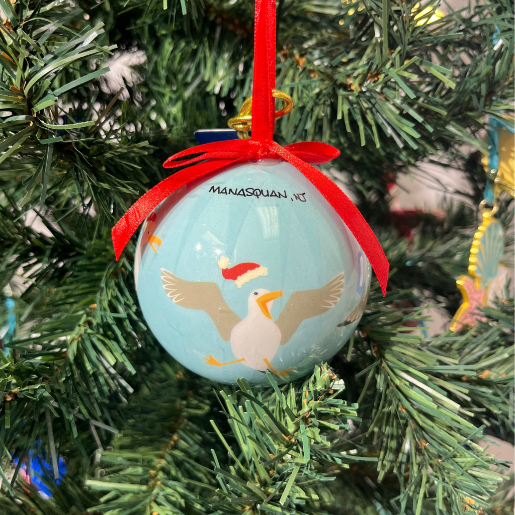 Coastal Seagull Ball Ornament