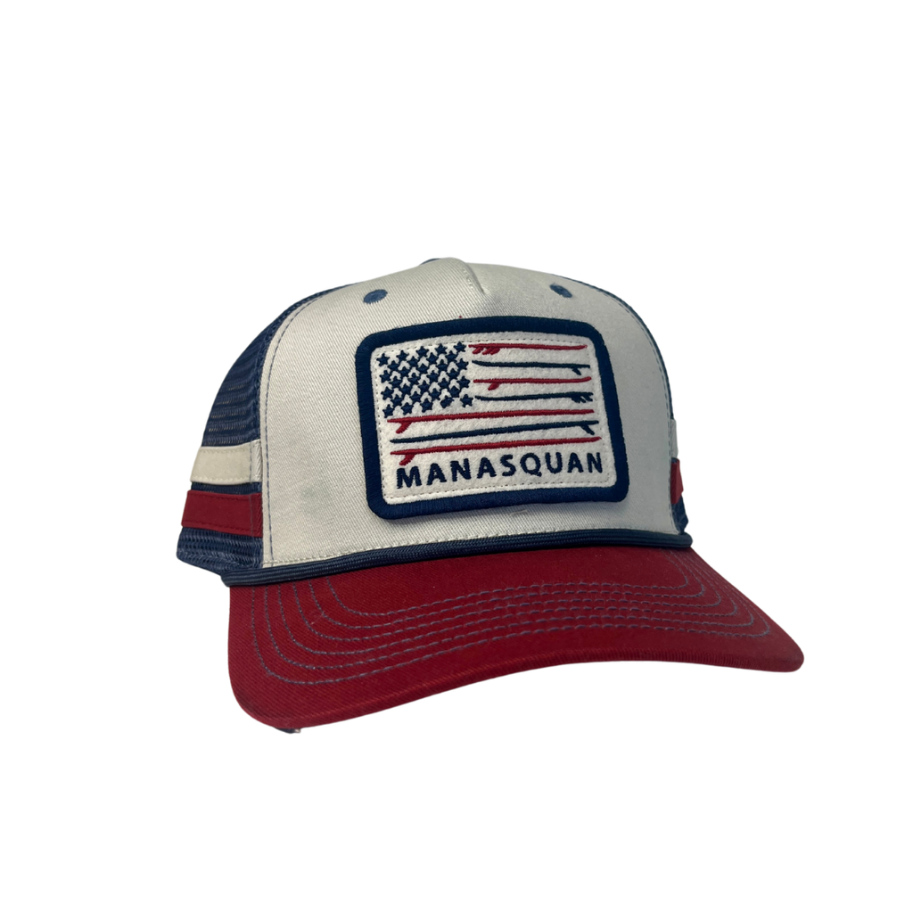 Cardinal, Stone & Slate Manasquan Surfboard Flag Trucker Hat