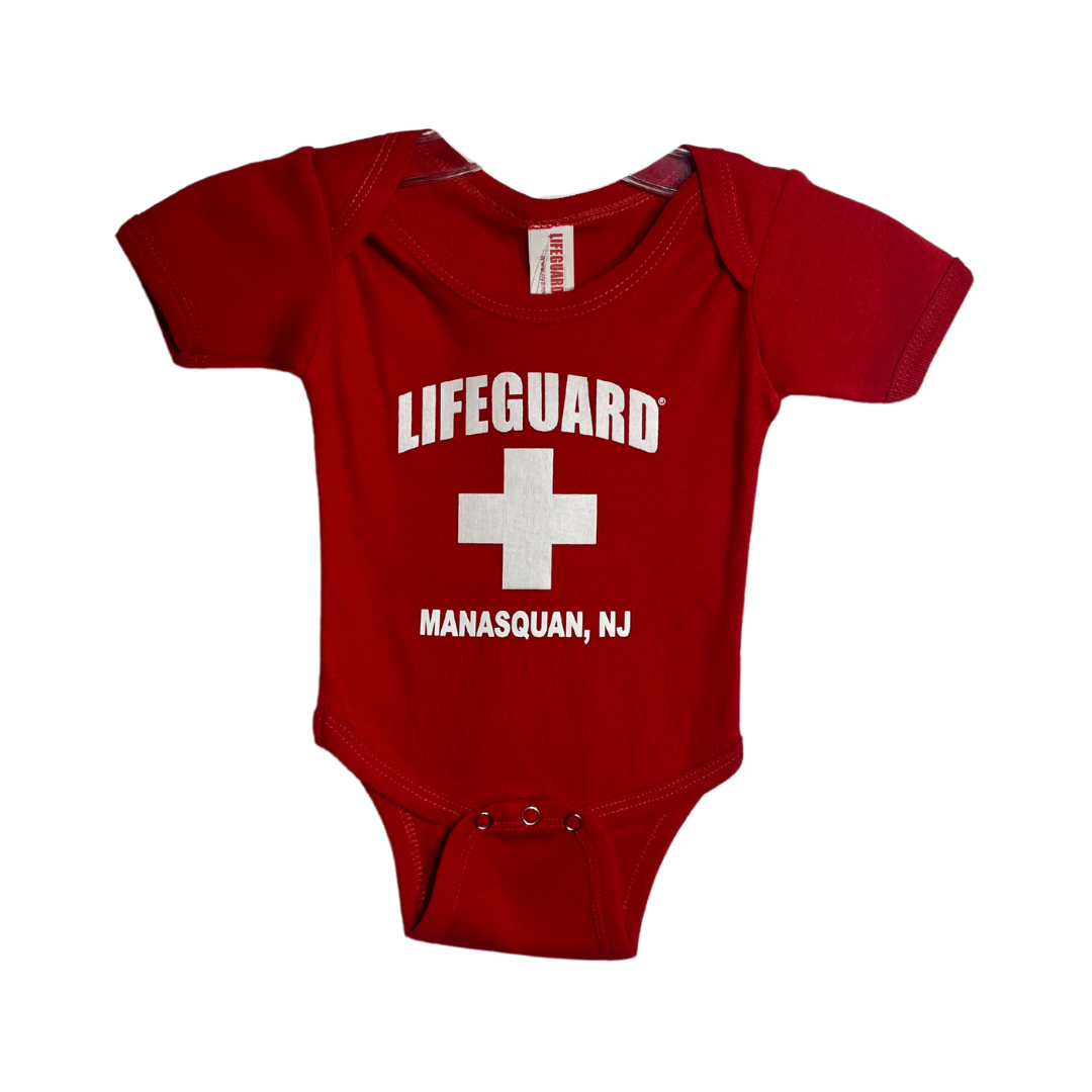 Red Lifeguard Onesie Manasquan