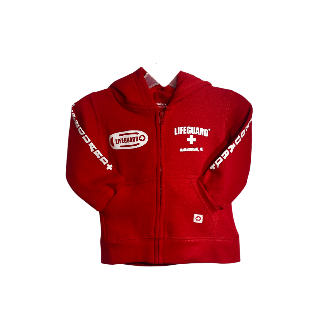 Red Lifeguard Toddler Zipper Hoodie Manasquan