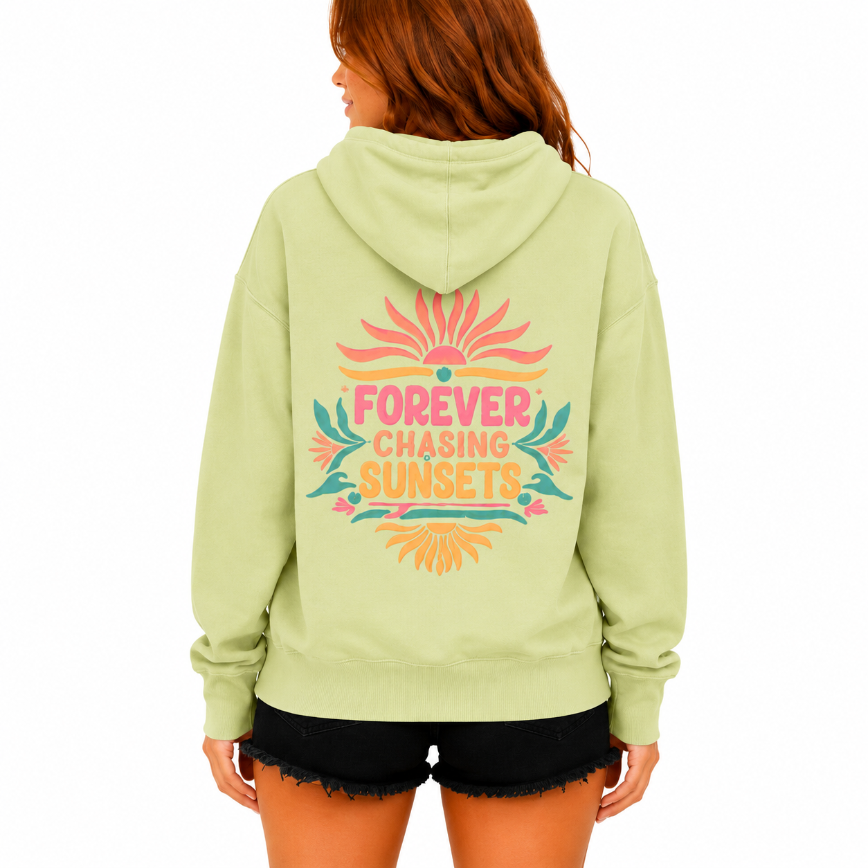 Apple Green Forever Chasing Sunsets Hoodie