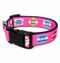 Beach Badge Dog Collar – Pink Small
