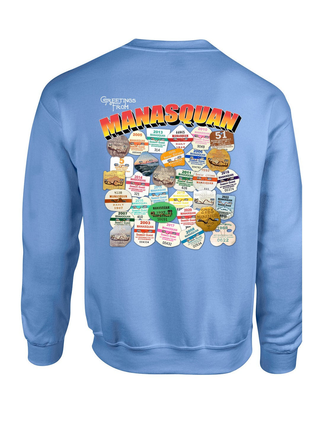 Manasquan Beach Badge Sweatshirt Blue Surf & Sun Shoppe