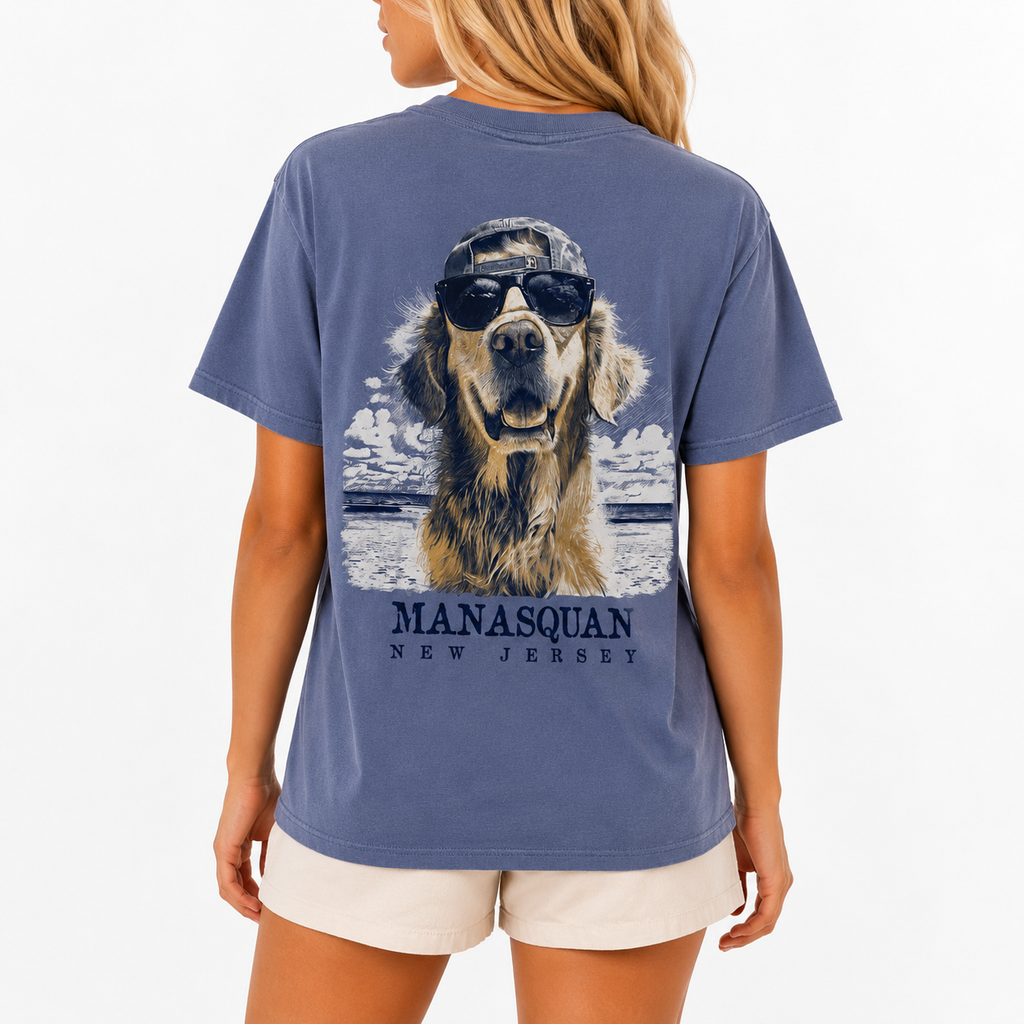 Blue Wash Golden Retriever Tee