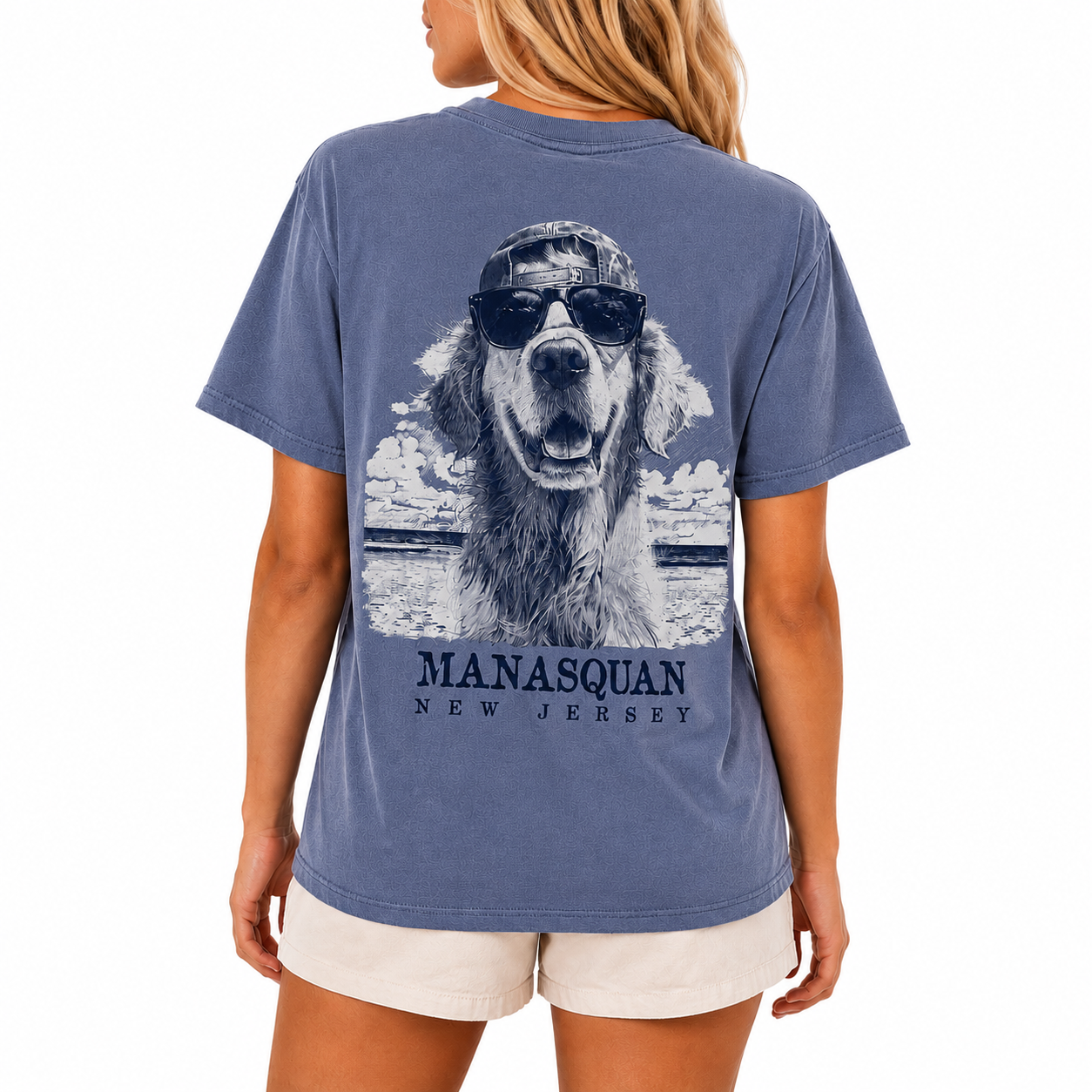 Blue Wash Golden Retriever Tee