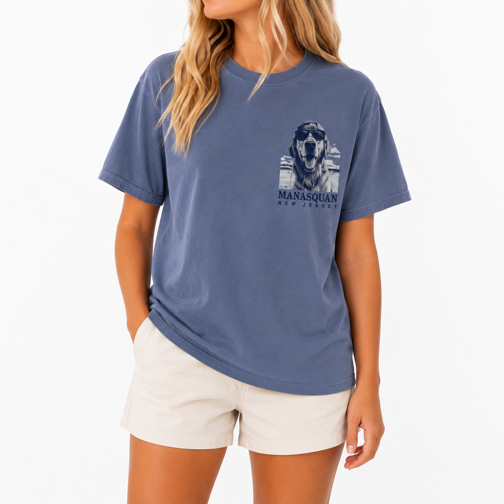 Blue Wash Golden Retriever Tee