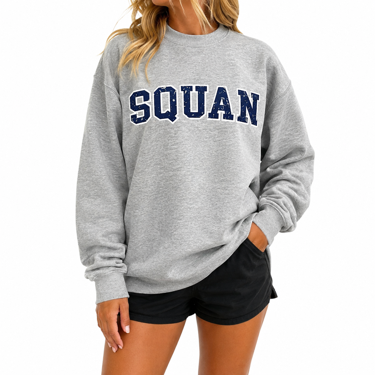Grey Squan Crew Sweatshirt