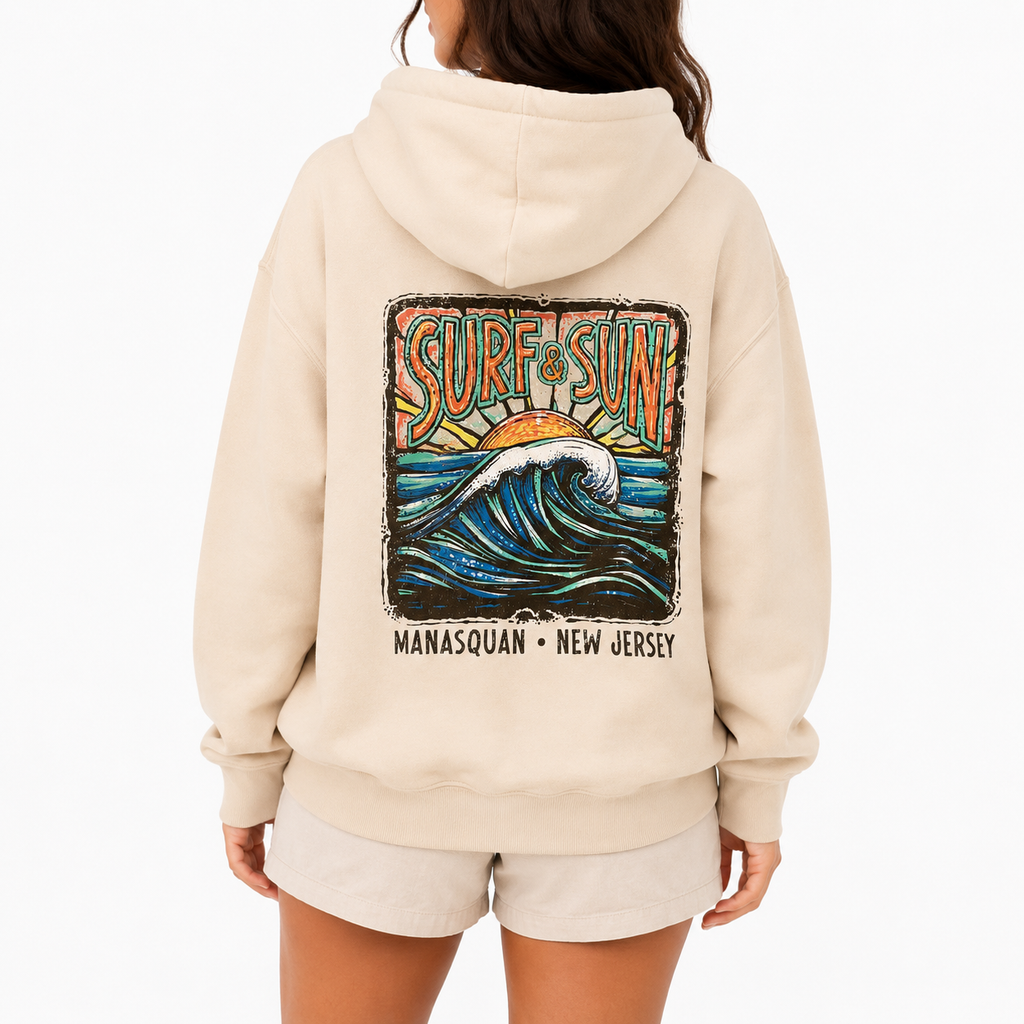 Surf & Sun Ivory Grunge Hoodie