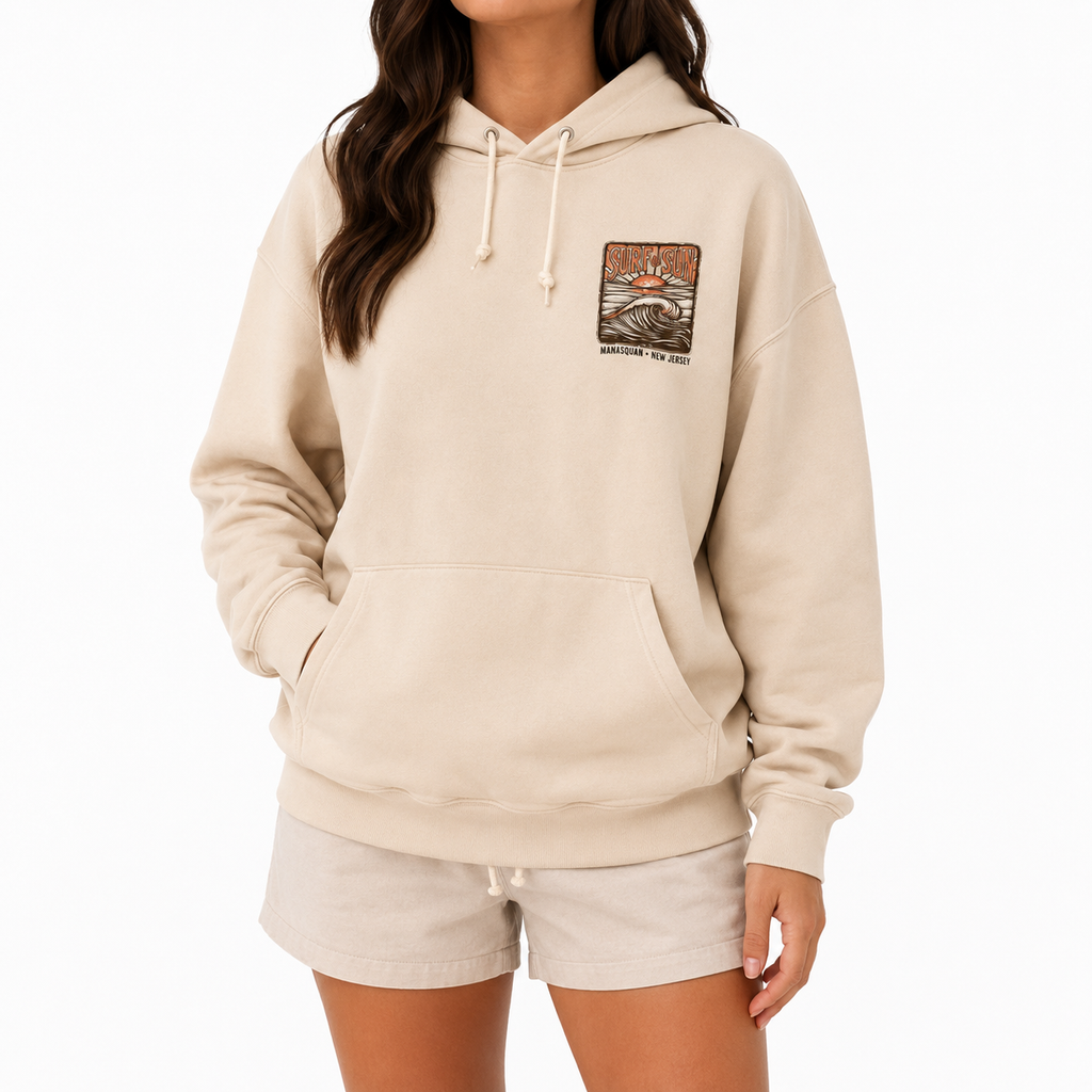 Surf & Sun Ivory Grunge Hoodie