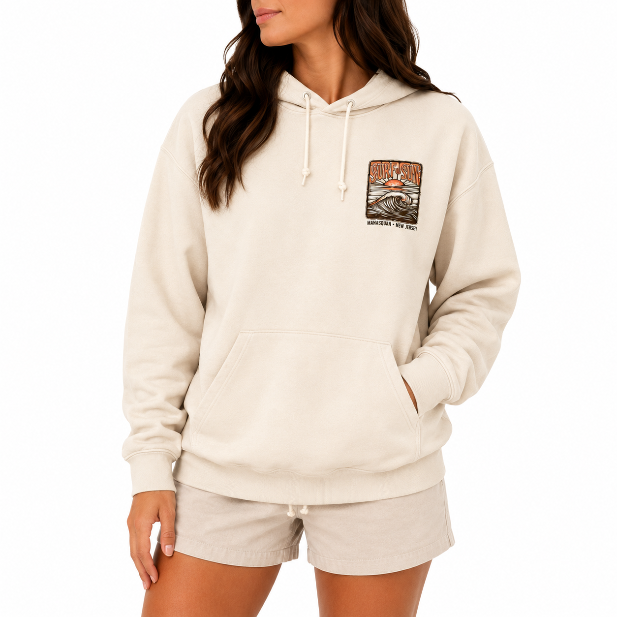 Surf & Sun Ivory Grunge Hoodie