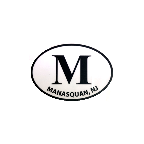 Large Oval Manasquan “M” Vinyl Decal