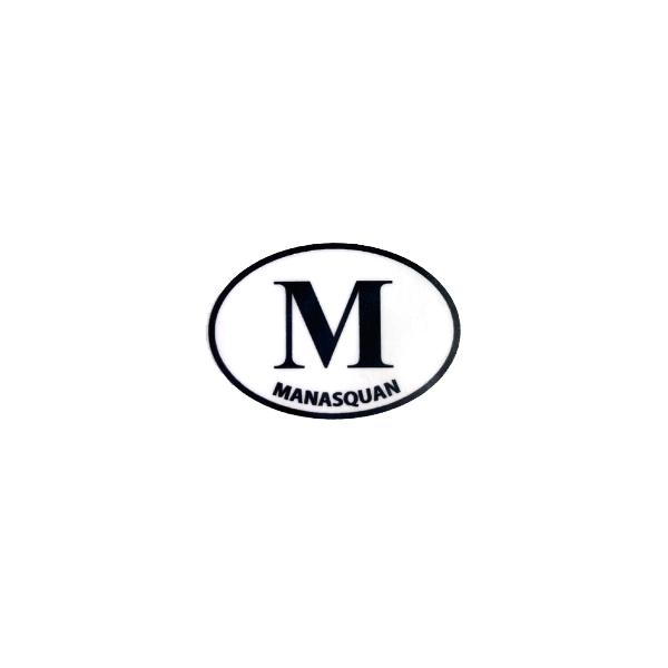 Small Oval Manasquan “M” Vinyl Decal