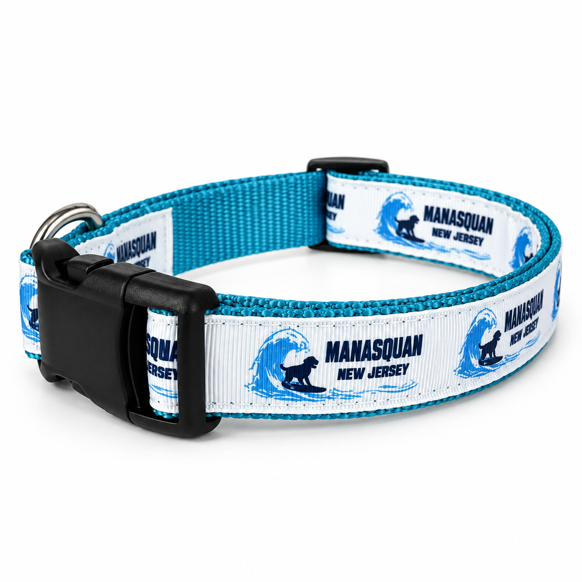 Manasquan NJ Surf Dog Collar – Aqua