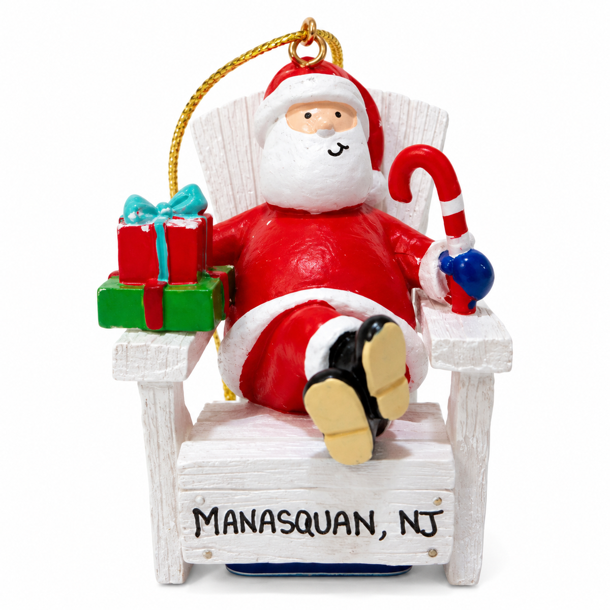 Manasquan Santa Adirondack Chair Christmas Ornament