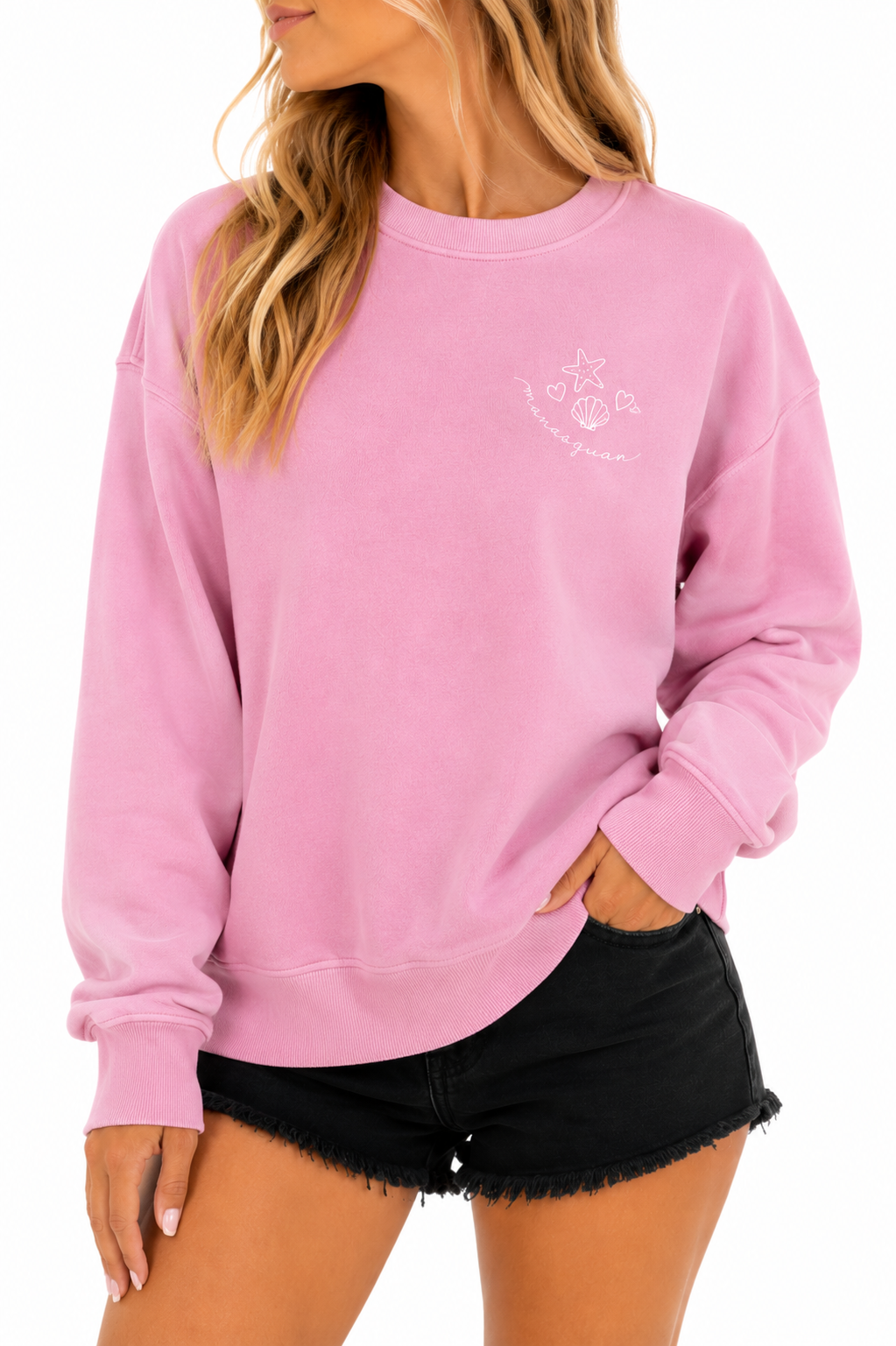 Pink Meet Me On The Beach Crewneck