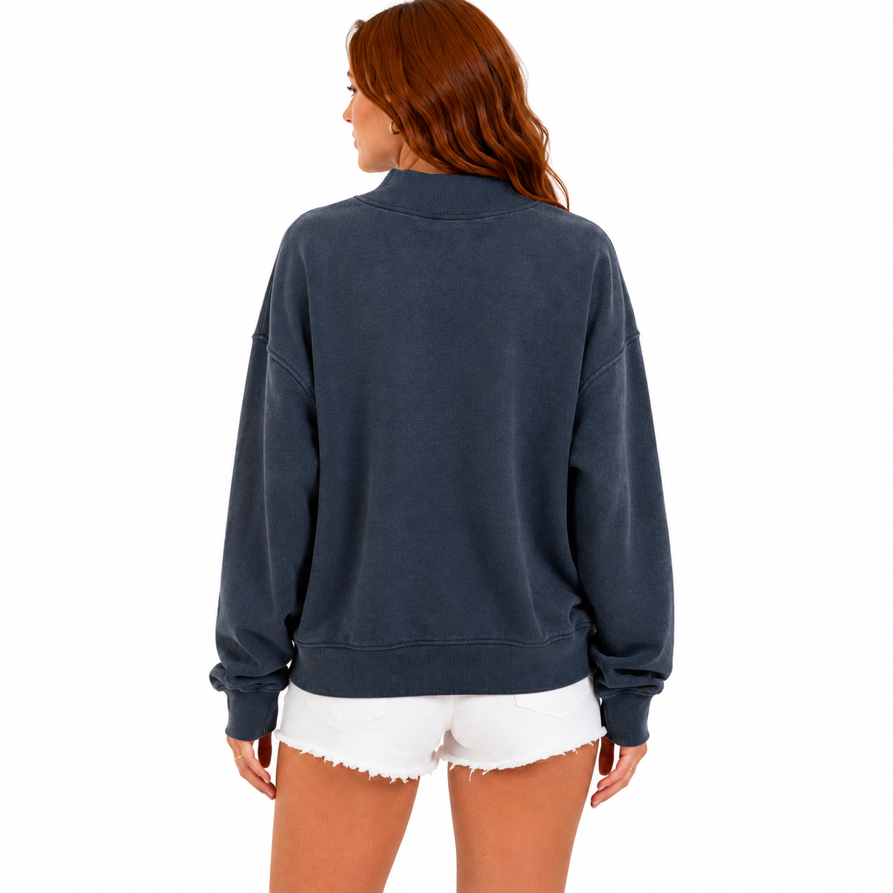 Navy Manasquan Mock Crewneck