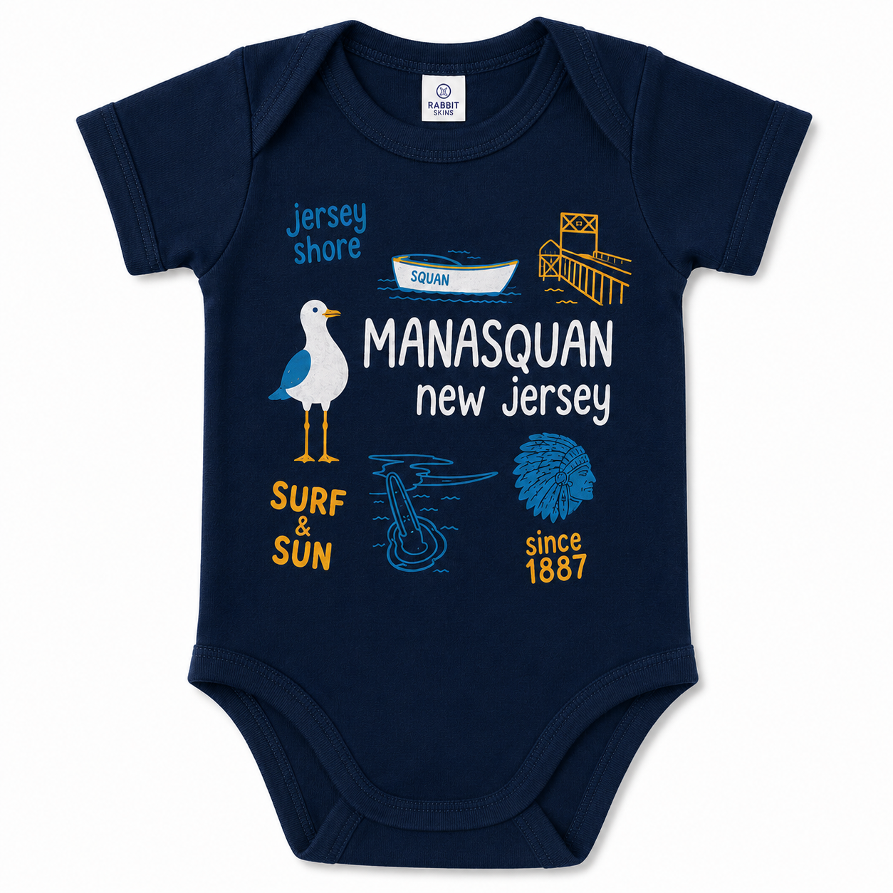 Navy Manasquan Onesie