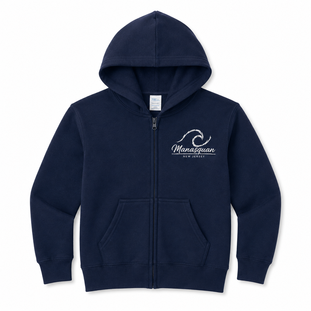 Navy Manasquan Zipper Hoodie