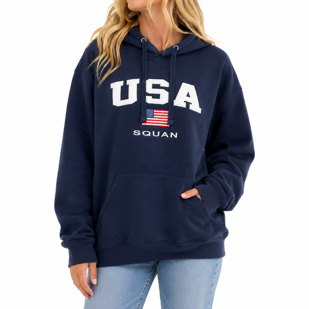 Navy USA Appliqué Hood