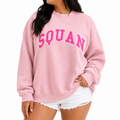 Pink Squan Mock Crewneck