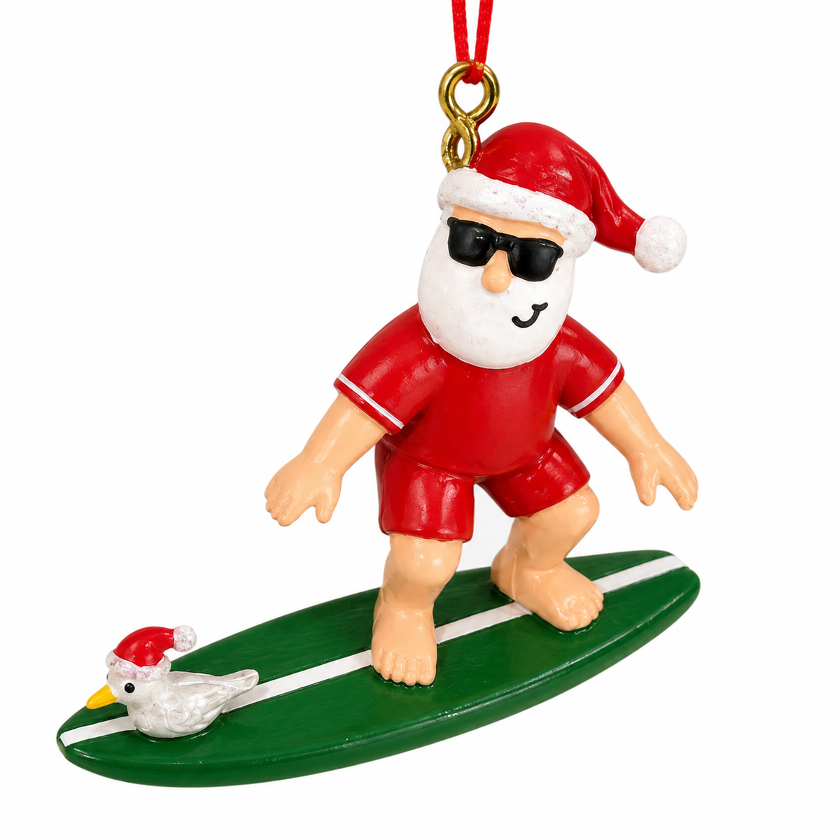 Surfing Santa Ornament
