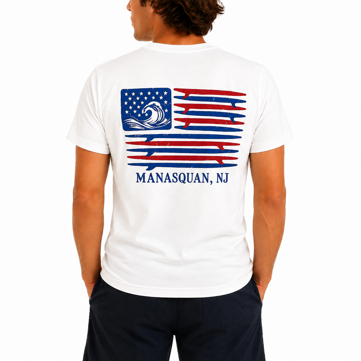 White Surfboard Flag Tee