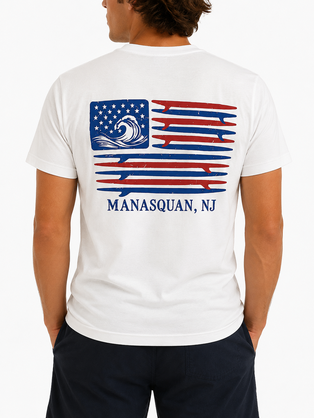 White Surfboard Flag Tee